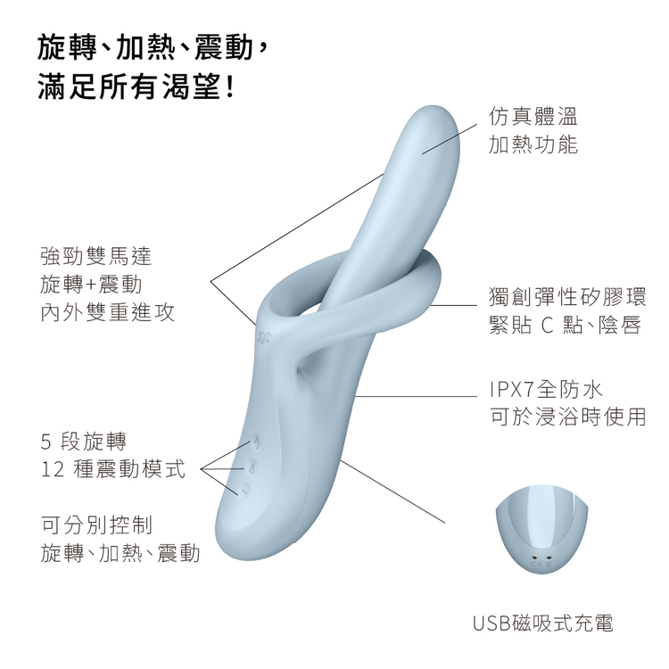 Satisfyer Heat Flex 4 旋轉加熱雙馬達按摩棒