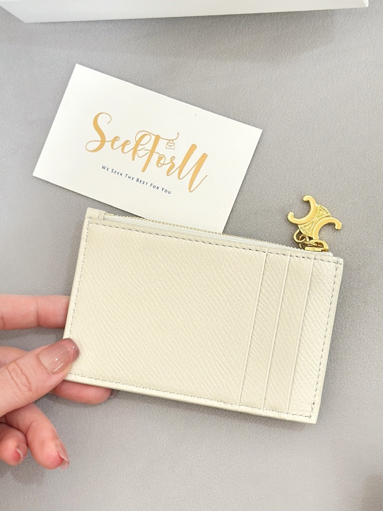 CELINE Zipped Cardholder Triomphe Charms