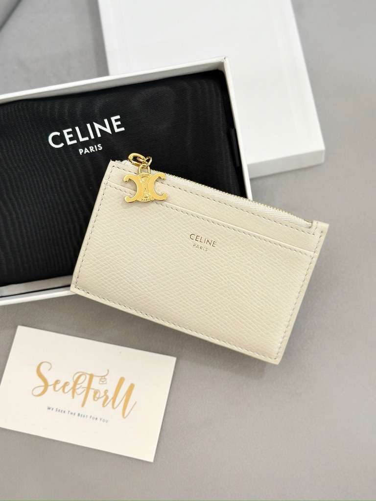 CELINE Zipped Cardholder Triomphe Charms