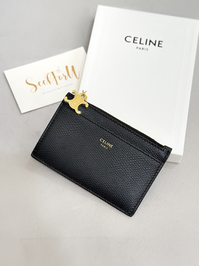 CELINE Zipped Cardholder Triomphe Charms