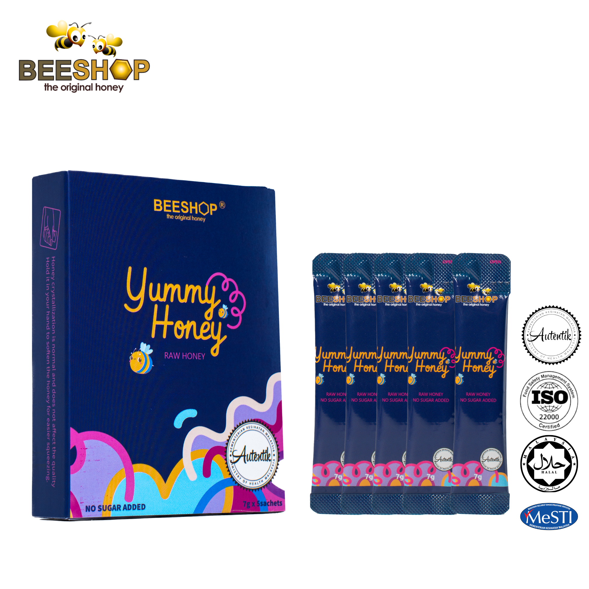Yummy Honey Sachet 7g x 5 [Halal & 100% Original]