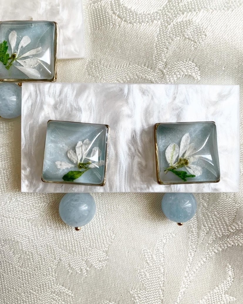 [anne_handmade] square aquamarine