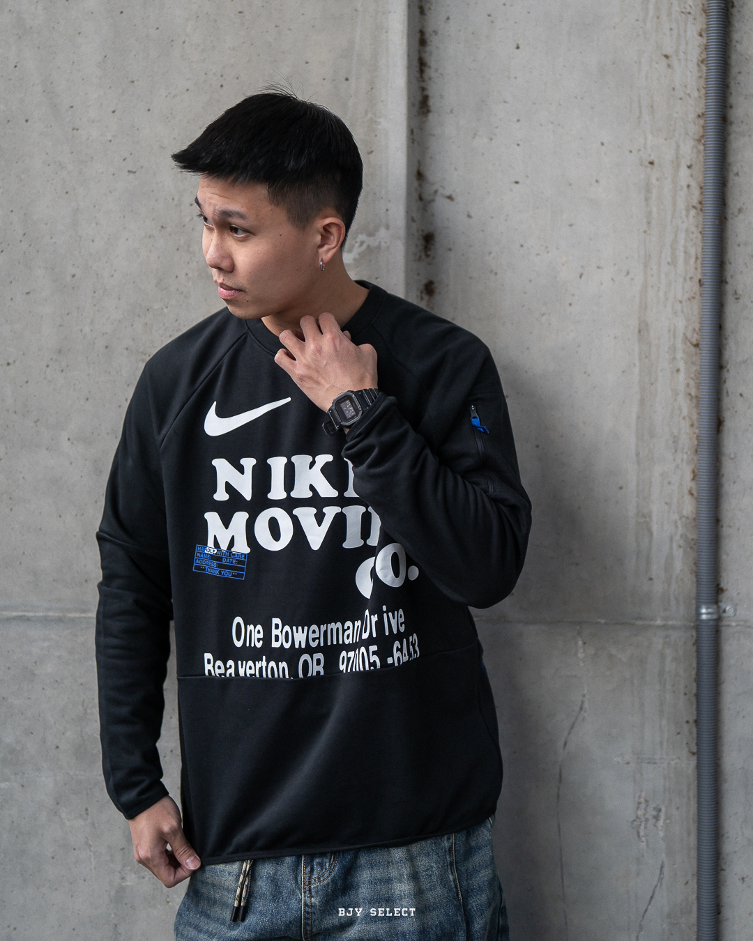 #現貨 Nike Dri-FIT 圓領印花 毛巾底大學T DX0903-010 黑 113 米黃