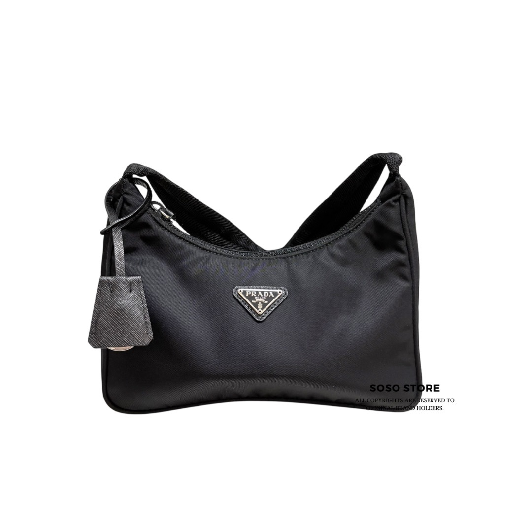 Prada Nylon Handbag - Black / Shw