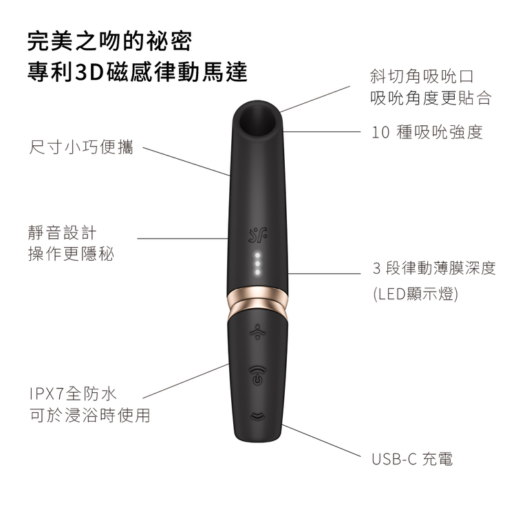 Satisfyer Perfect Kiss 3D 磁感律動吸吮器
