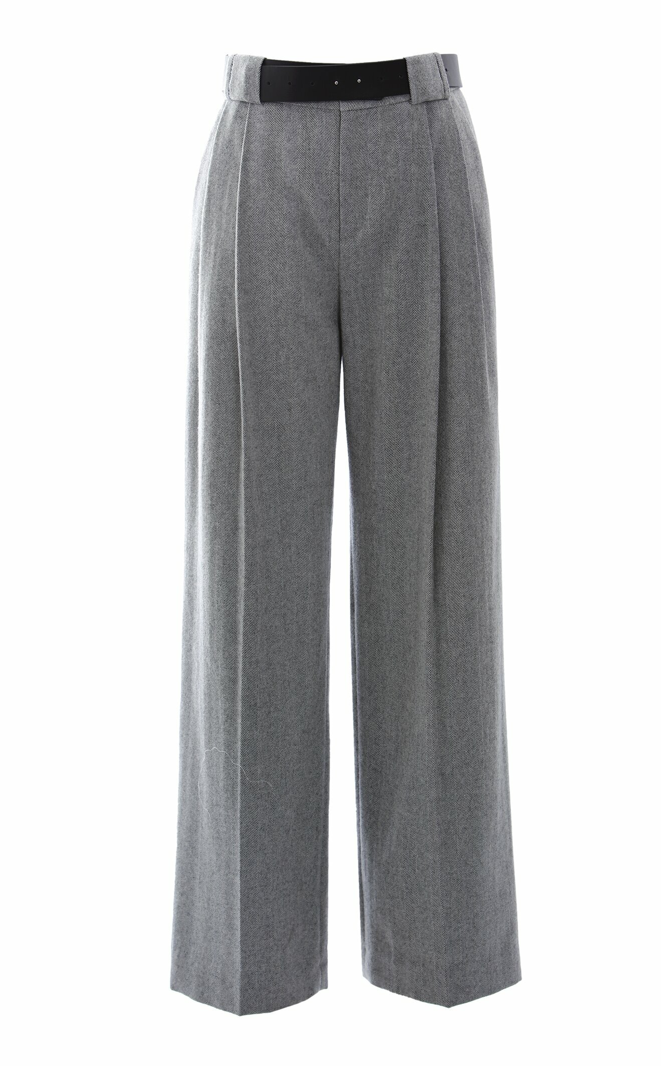 BD15009B1 霧色紋理高腰寬直筒褲 (附腰帶)