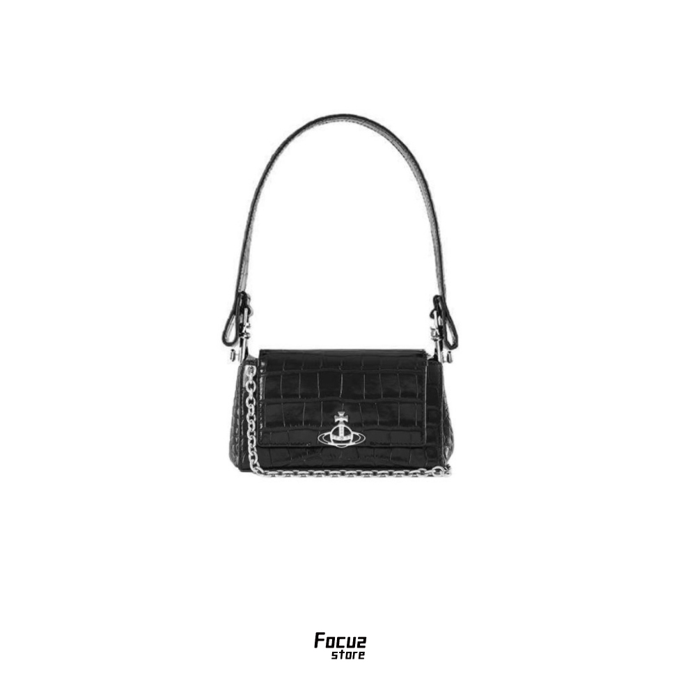 【Focus Store】預購 Vivienne Westwood Hazel Bag 西太后 黑色 單肩包 腋下包 鱷魚紋 女款