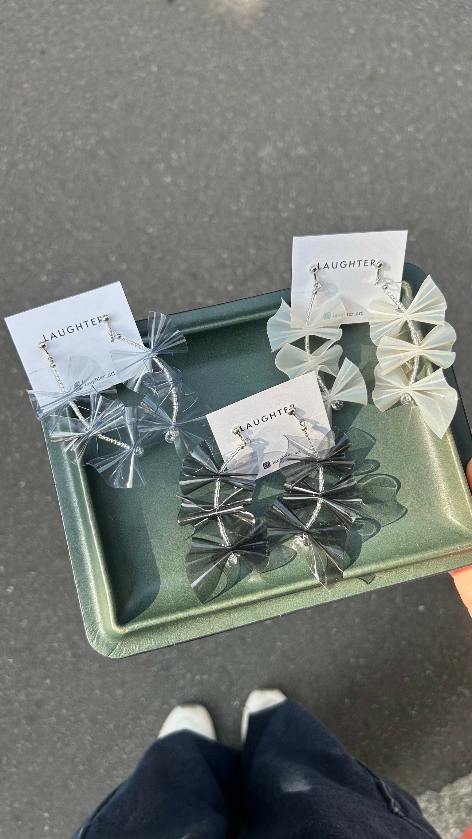 預購賣場 [LAUGHTER] ribbon pvc | 黑色 | 耳夾 | NO.203