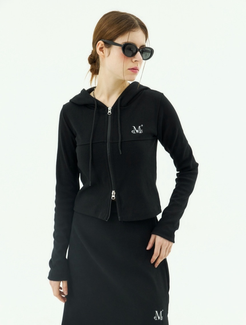 MUCENT VIV TWO-WAY CROP KNIT ZIP-UP