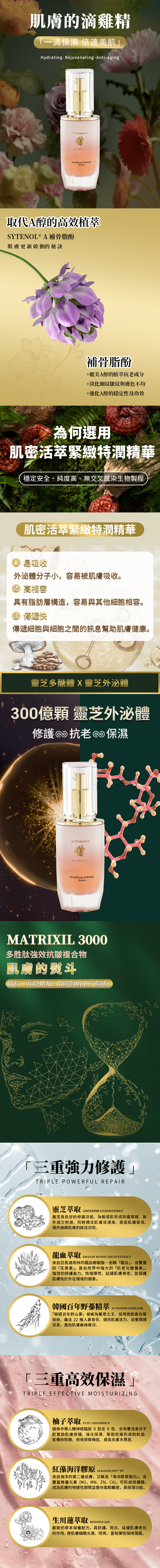 保濕、精華、外泌體、龍血精華、靈芝