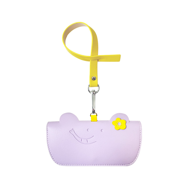 BrilleBrille 帶我走隨行眼鏡皮套/ 掌上型皮革收納包 附贈手攜式吊環 -漢娜丁香紫(大象)