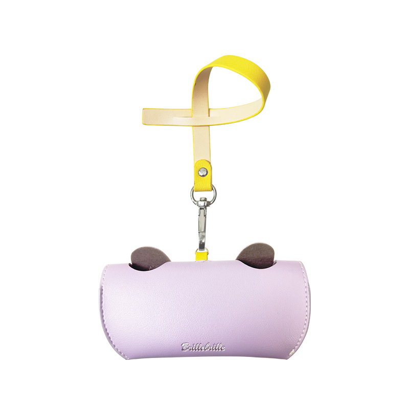 BrilleBrille 帶我走隨行眼鏡皮套/ 掌上型皮革收納包 附贈手攜式吊環 -漢娜丁香紫(大象)