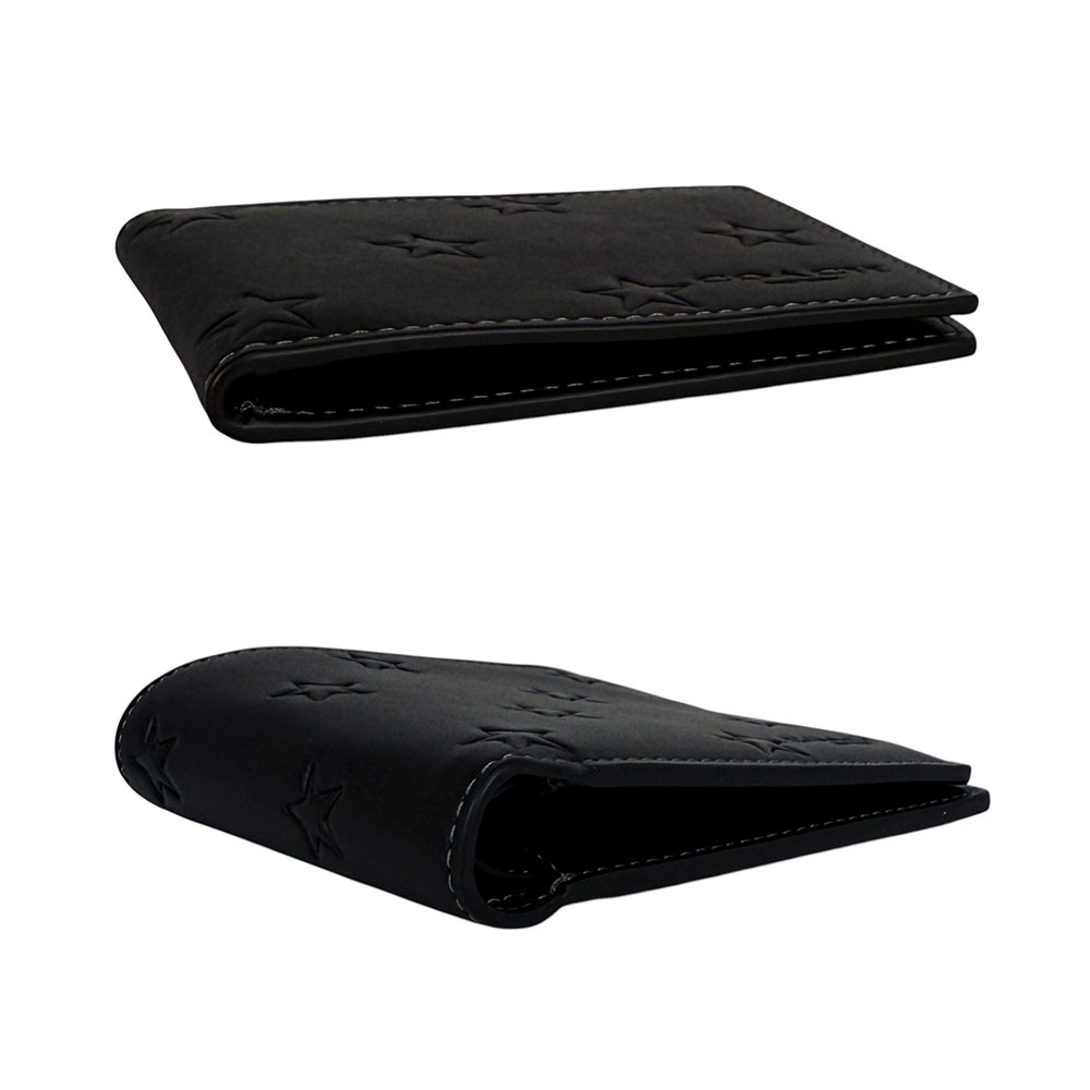 【COACH】星星壓印牛皮附活動式卡夾短夾+鑰匙圈禮盒組(黑色)CW350 QBLWO