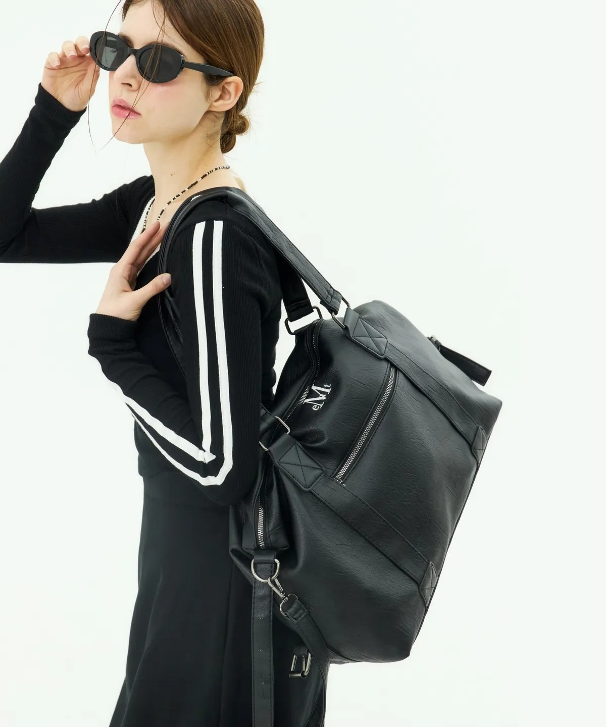 MUCENT PRIME WRINKLE LEATHER TOTE BAG