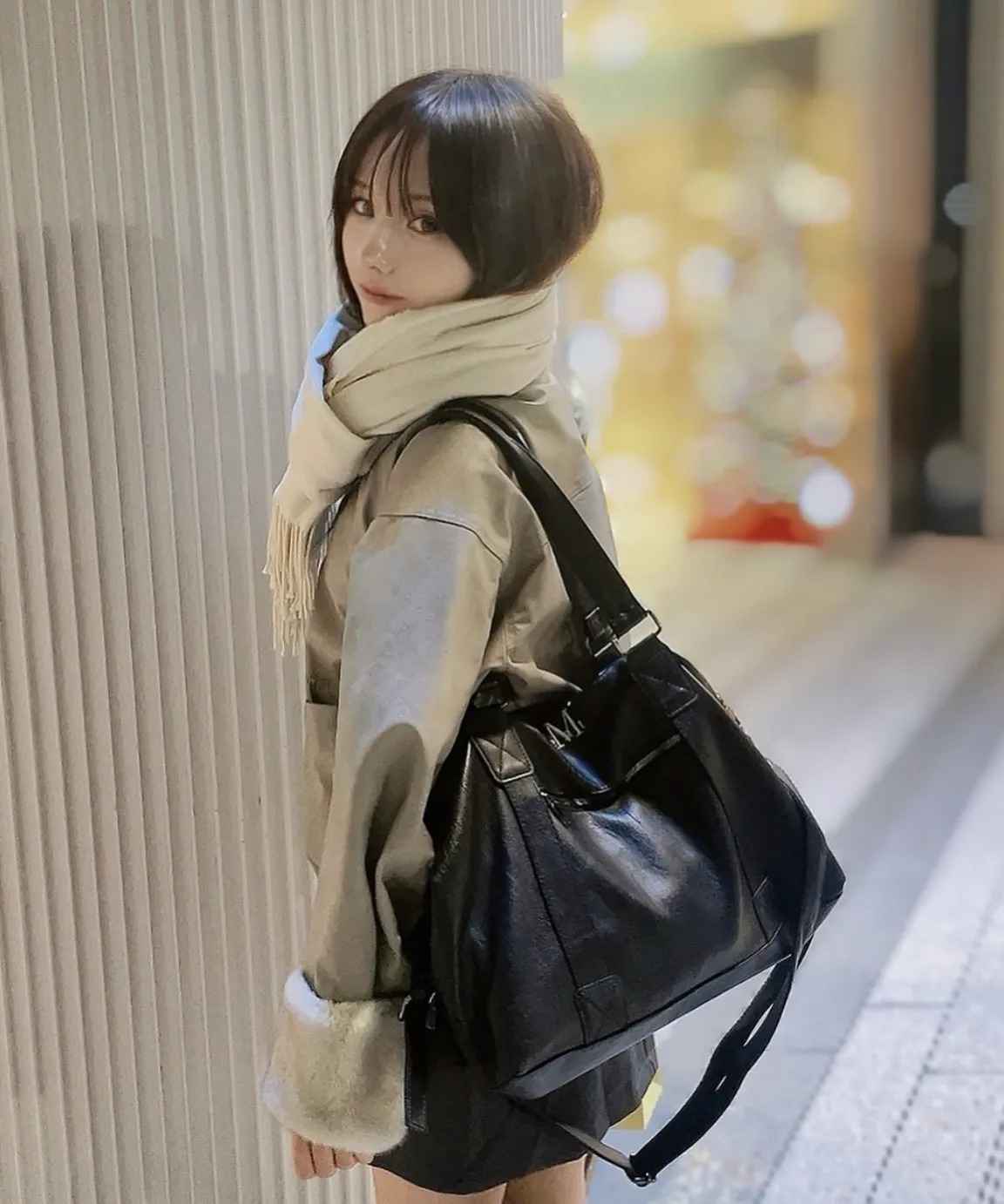 早期完売★MUCENT★Prime Wrinkle Leather Tote Bag★日本未入荷 ☆韓国☆［MUCENT］WRINKLE LEATHER TOTE BAG BLACK (MUCENT