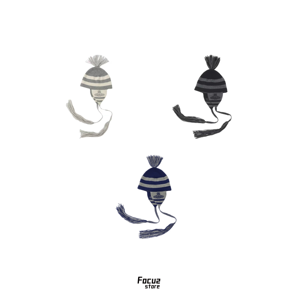 【Focus Store】預購 Vivienne Westwood Logo Tassel Beanie 西太后 黑色 流蘇 毛帽 羊毛