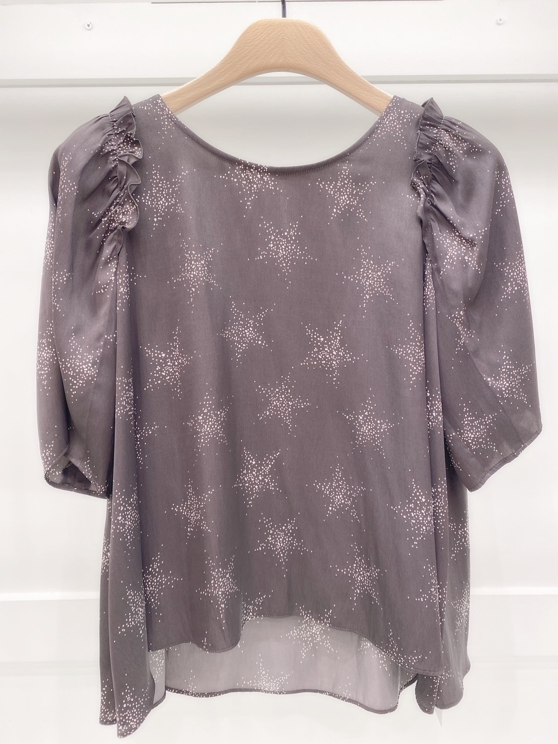 星星微澎袖柔膚上衣