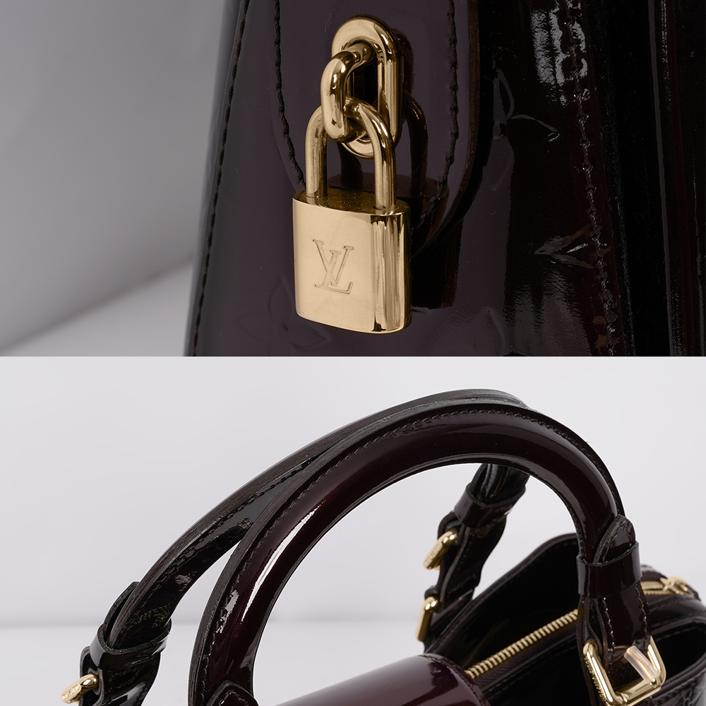 【Louis Vuitton / LV】LV  monogran 紫色 漆皮 手提包 M93757