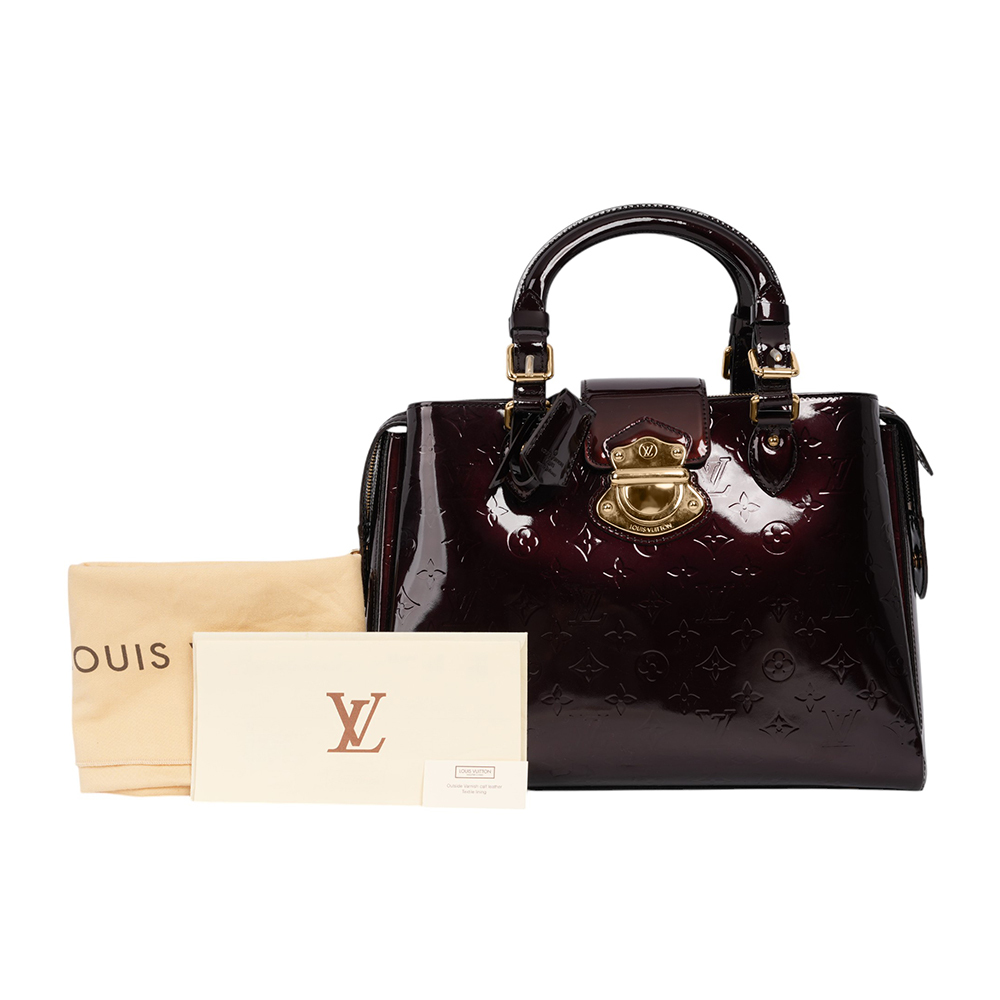 【Louis Vuitton / LV】LV  monogran 紫色 漆皮 手提包 M93757