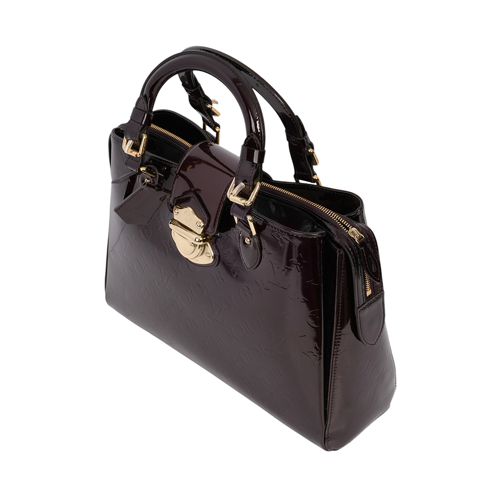 【Louis Vuitton / LV】LV  monogran 紫色 漆皮 手提包 M93757