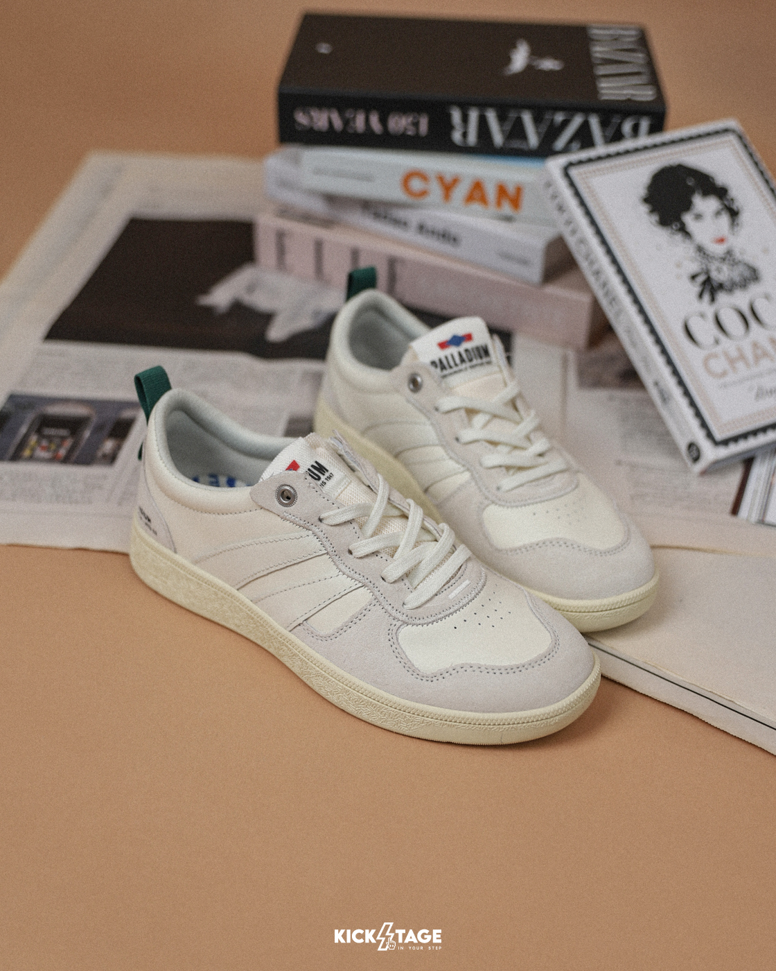 **特價商品售出無退換**男女鞋 PALLADIUM PALLACUP FLAME LTH 奶油白 皮革 復古 運動 休閒鞋【74485-180】