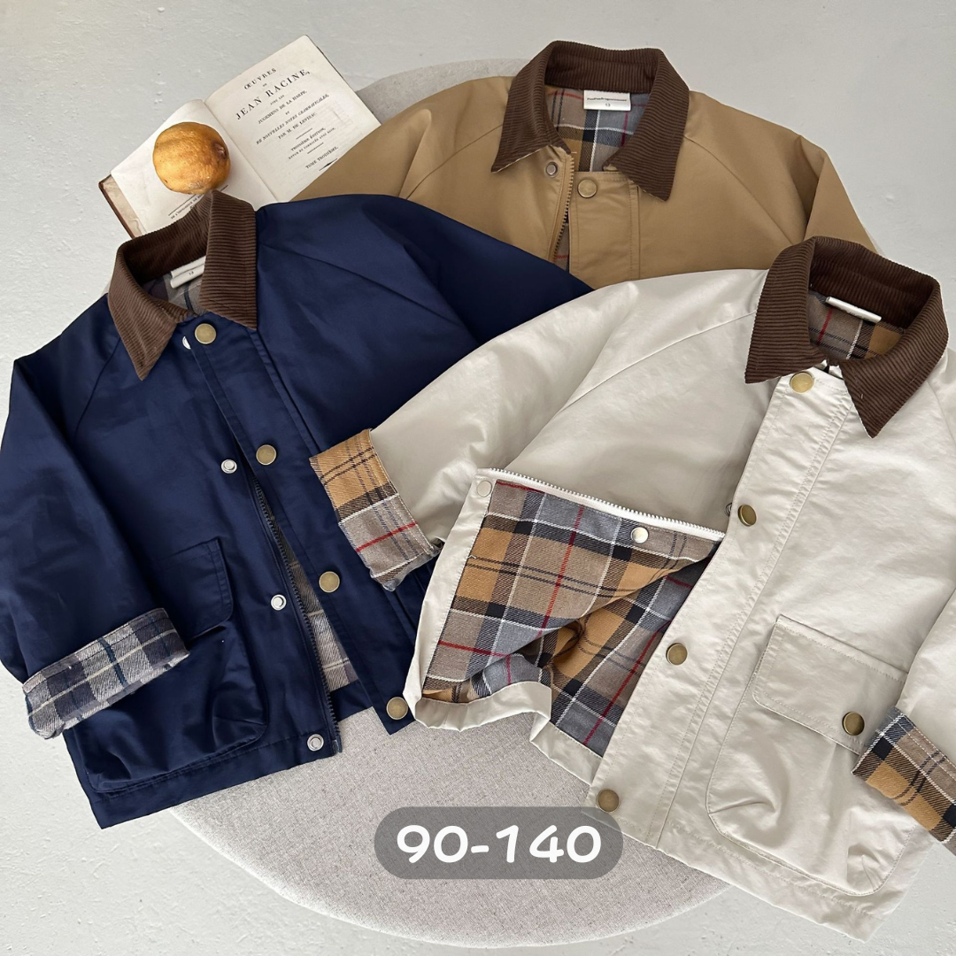 查理格紋紳士 防風外套