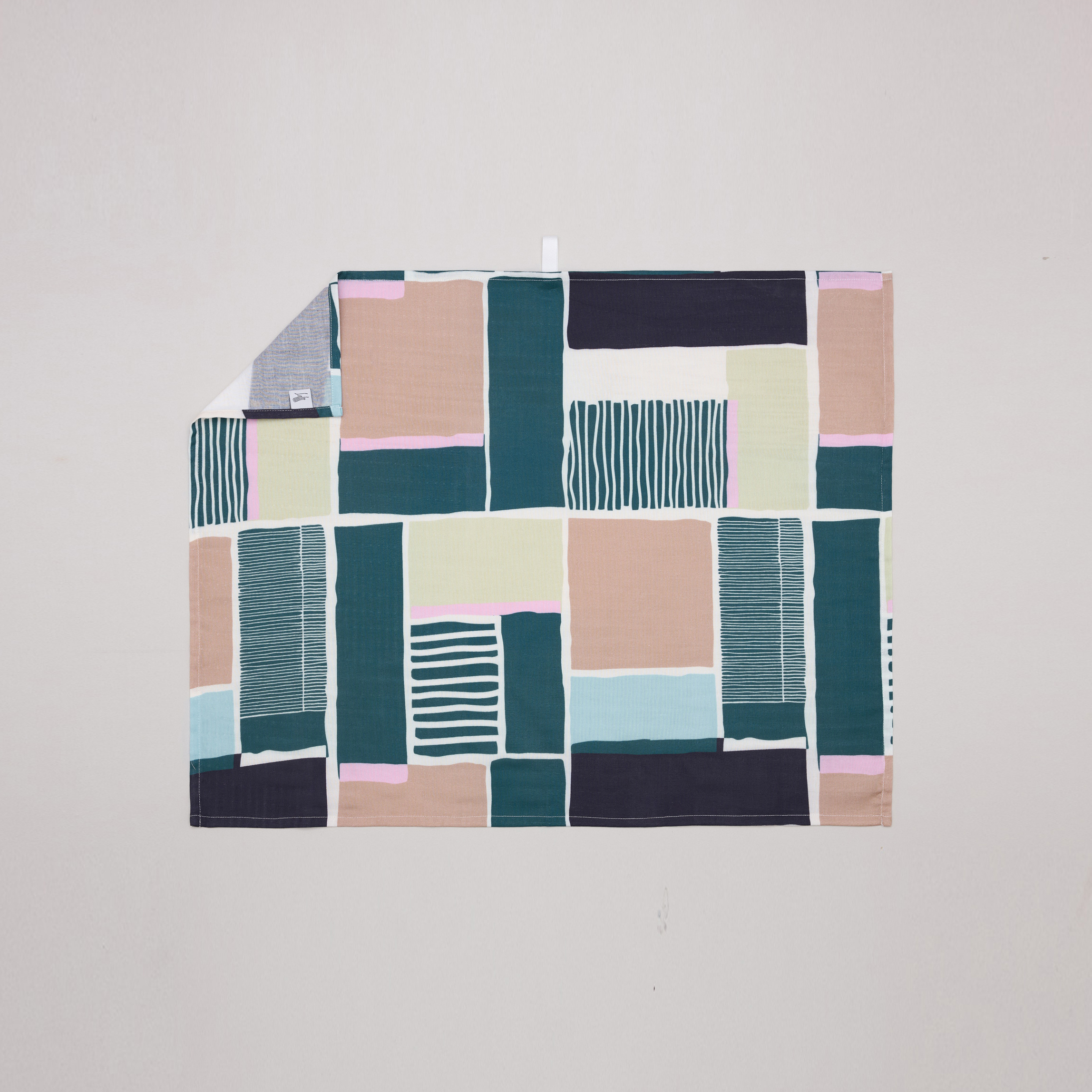 二重紗大茶巾 / 方塊綠