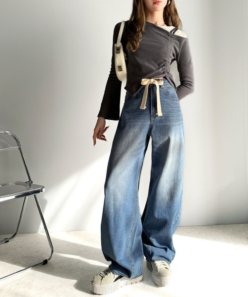 日本🇯🇵連線 Classical Elf 抽繩牛仔錐型褲 寬褲 落地褲 3色(任買兩件711免運)/預購