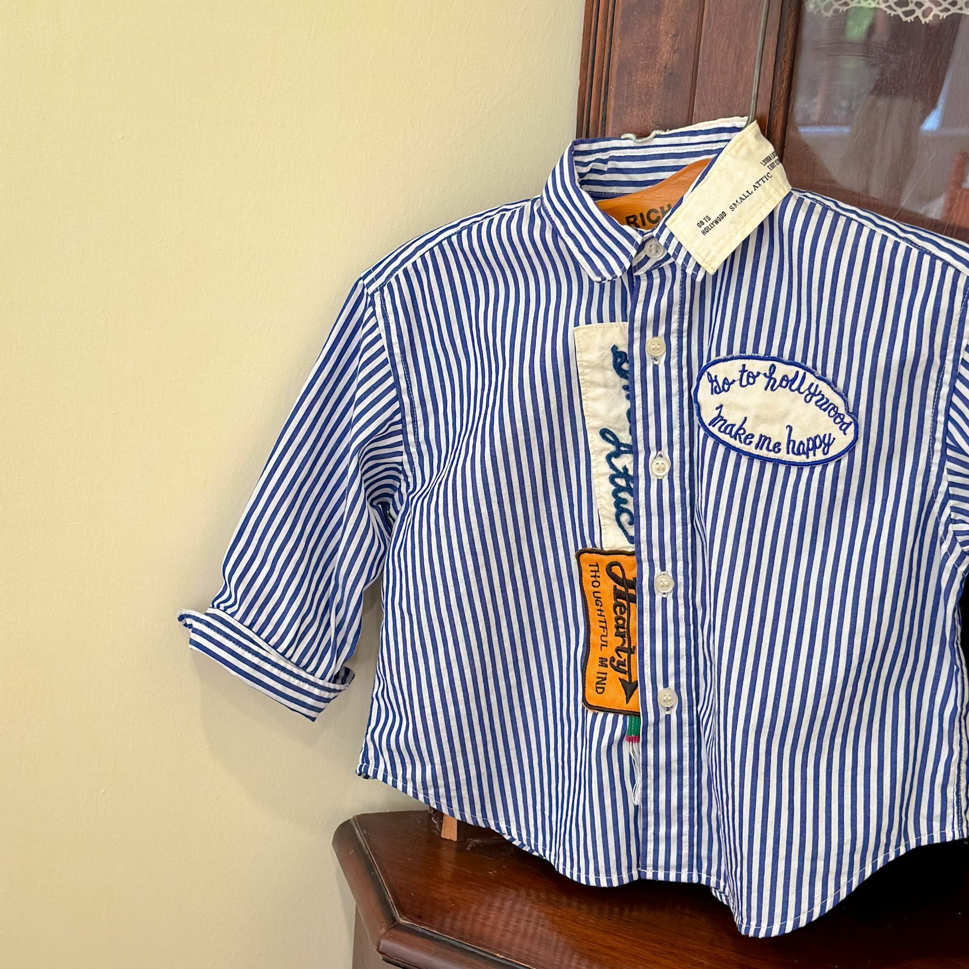 美式藍條紋襯衫