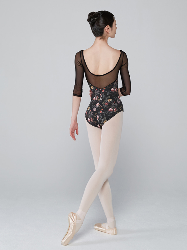 韓國 Byplie【BY-Sleeve01 印花拼接網紗舞衣】