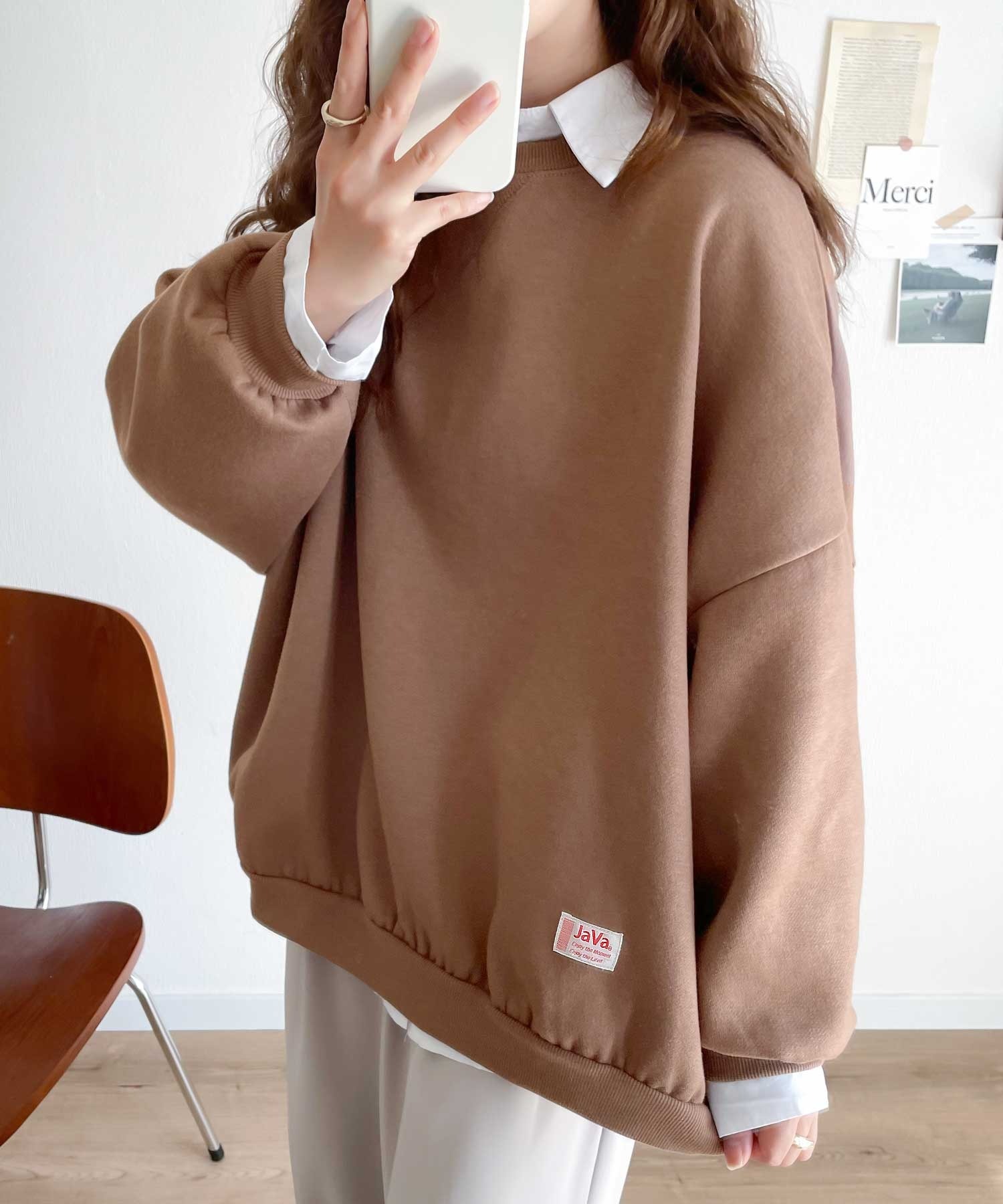 🇯🇵 日系品牌 JAVA 大學T 衛衣 長袖 羊毛襯裡 內刷毛 男女 寬鬆 / 現貨✨