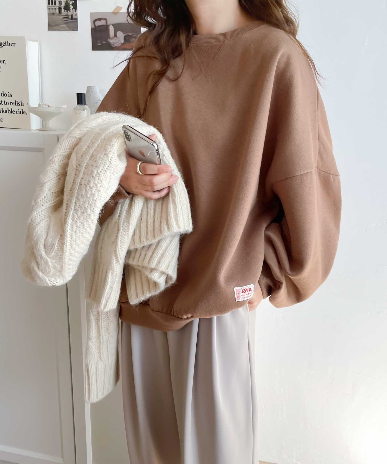 🇯🇵 日系品牌 JAVA 大學T 衛衣 長袖 羊毛襯裡 內刷毛 男女 寬鬆 / 現貨✨