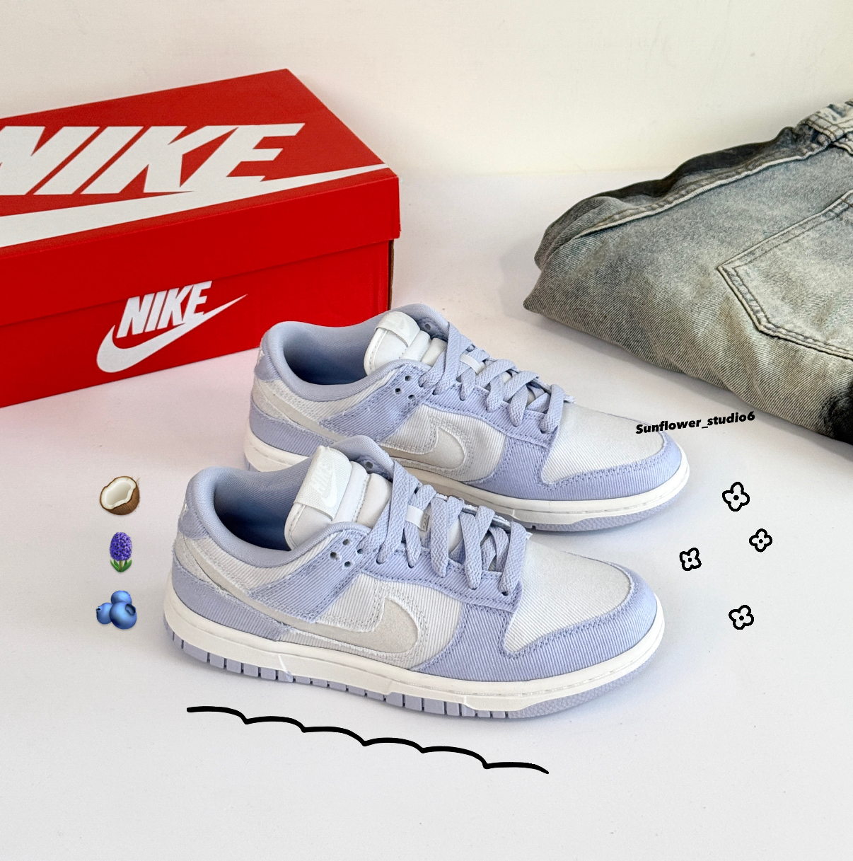 Nike Dunk Low 薰衣草花園 寶寶藍 藍紫色 淺藍色 牛仔布 女款 HF1985-001/預購