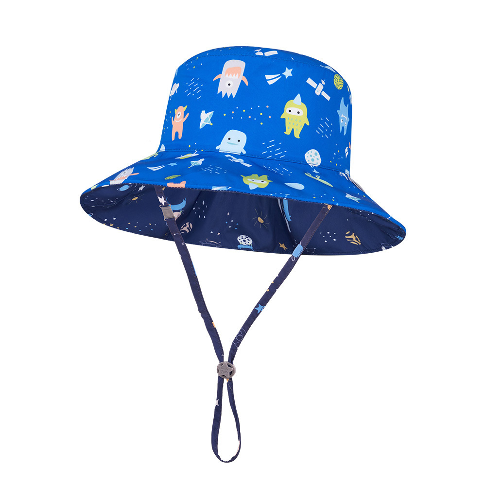 台灣BrilleBrille UPF50+兒童物理防曬鬆緊版雙面防曬帽 - 星寶/外星人怪獸  (禮盒包裝)