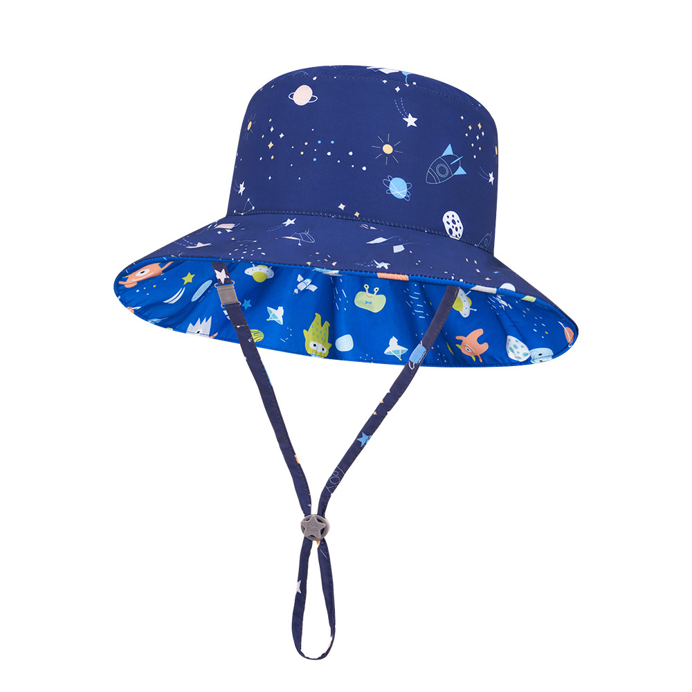 台灣BrilleBrille UPF50+兒童物理防曬鬆緊版雙面防曬帽 - 星寶/外星人怪獸  (禮盒包裝)