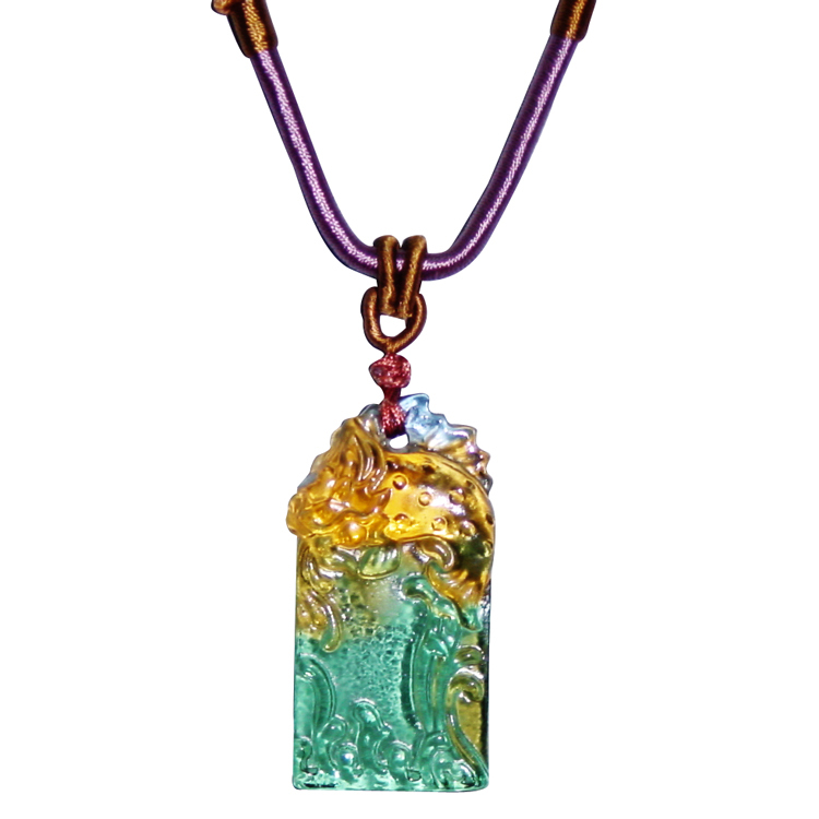 鹿港窯水晶琉璃｜魚躍龍門項鍊 勇往直前開創成功之路