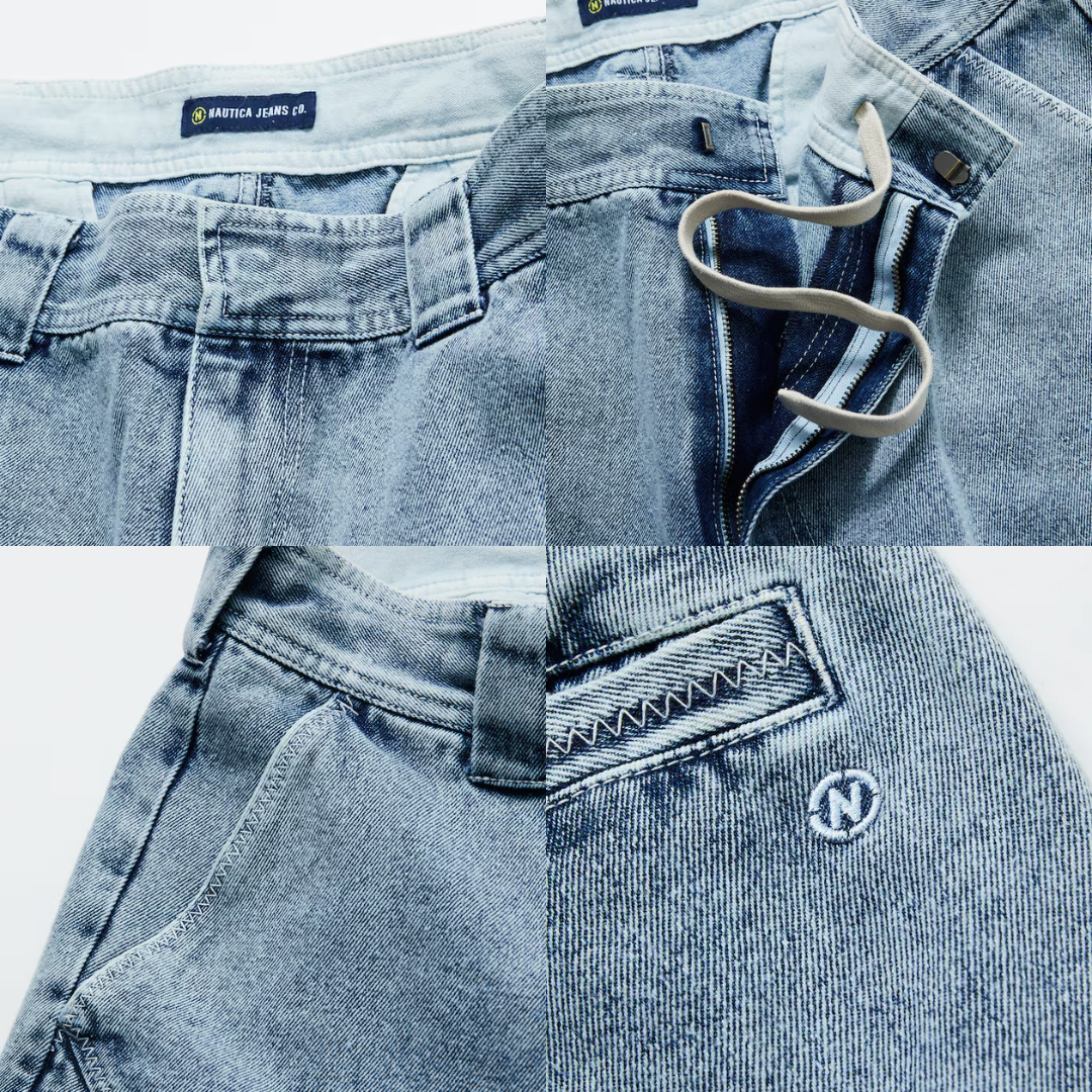 "代購" NAUTICA JEANS CO. Faded Gizastitch T/C Curve Cropped Pants