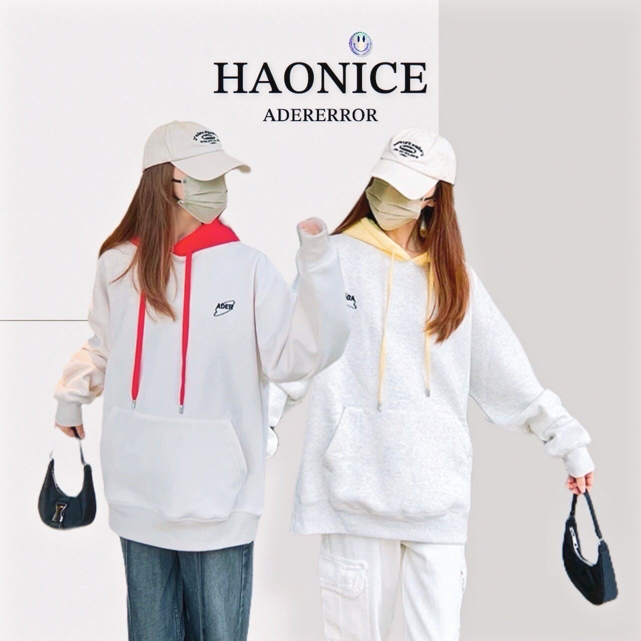 【HAO NICE 】韓國🇰🇷潮流 ADER 24FW秋冬新款 胸前經典小LOGO 配上拼接色帽子 韓風感🈵🈵 長袖 帽T