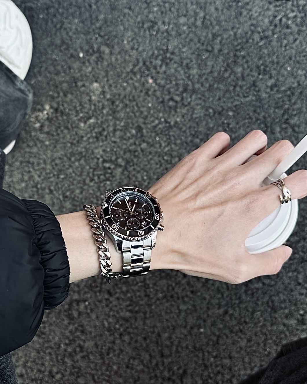 <單支免運🚚>KANGOL 手錶 金屬錶帶 石英機芯 高級 黑水鬼 綠水鬼