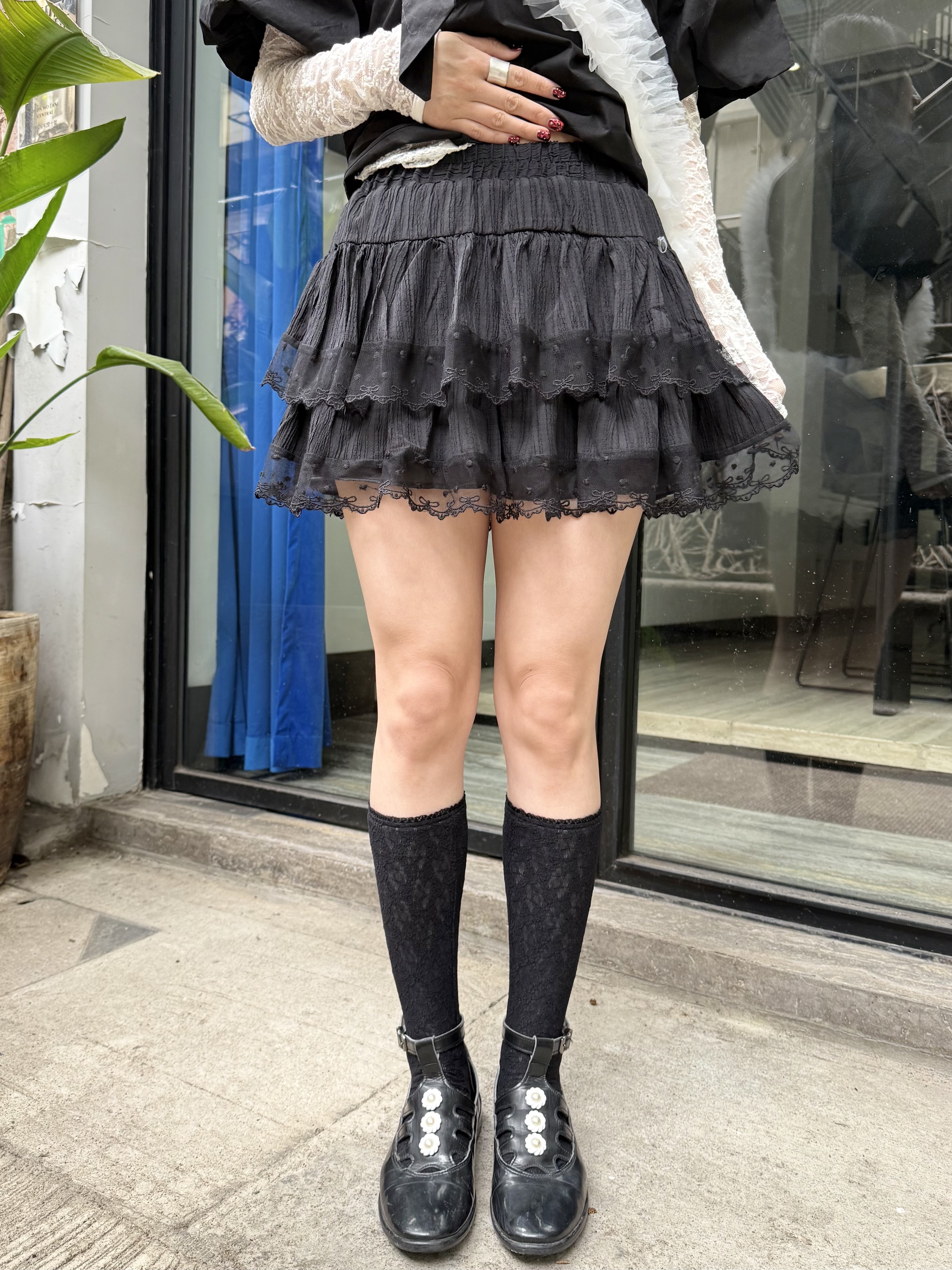 Ribbon lace 層層短SK