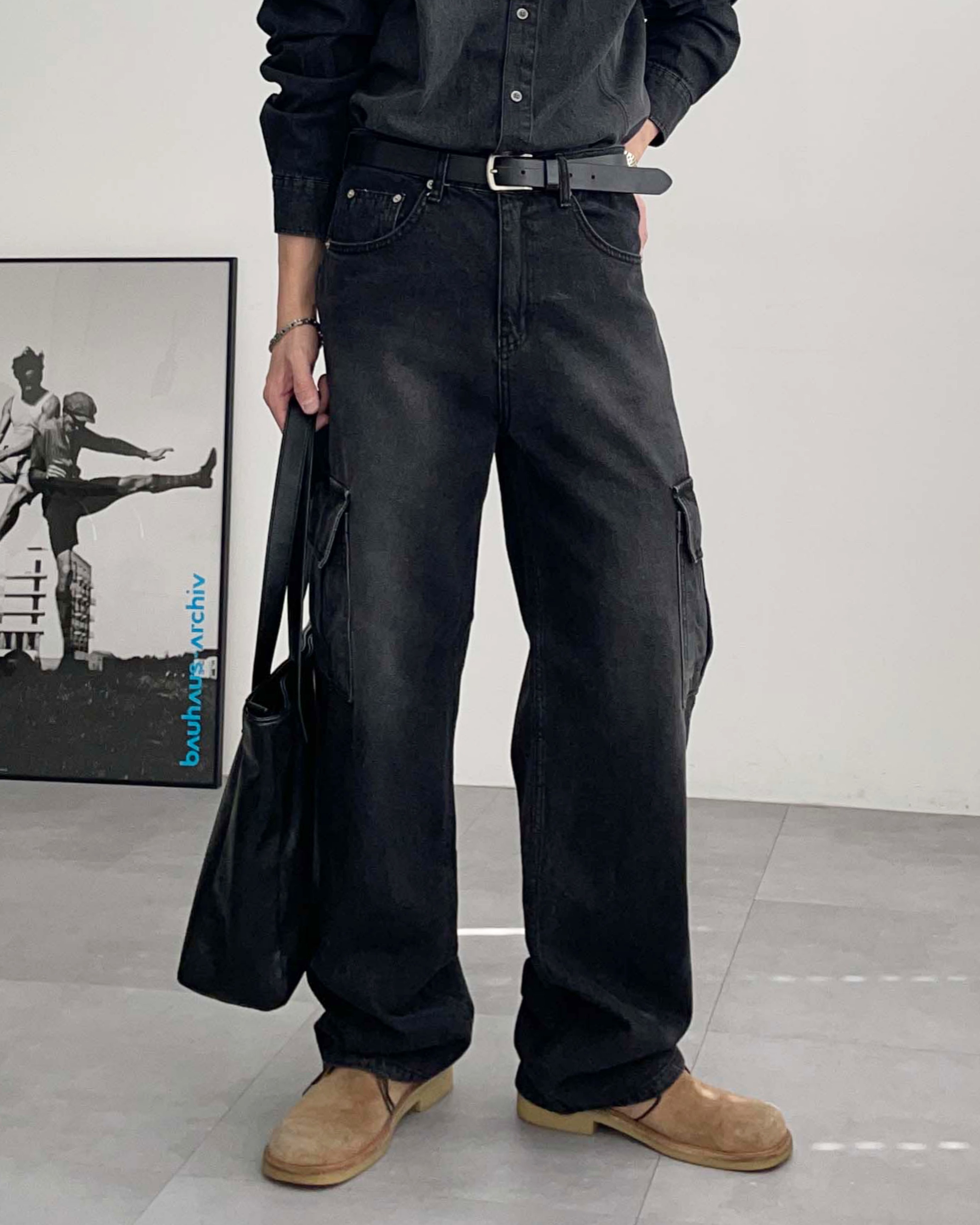 (韓國獨家特價)Bro工裝牛仔褲