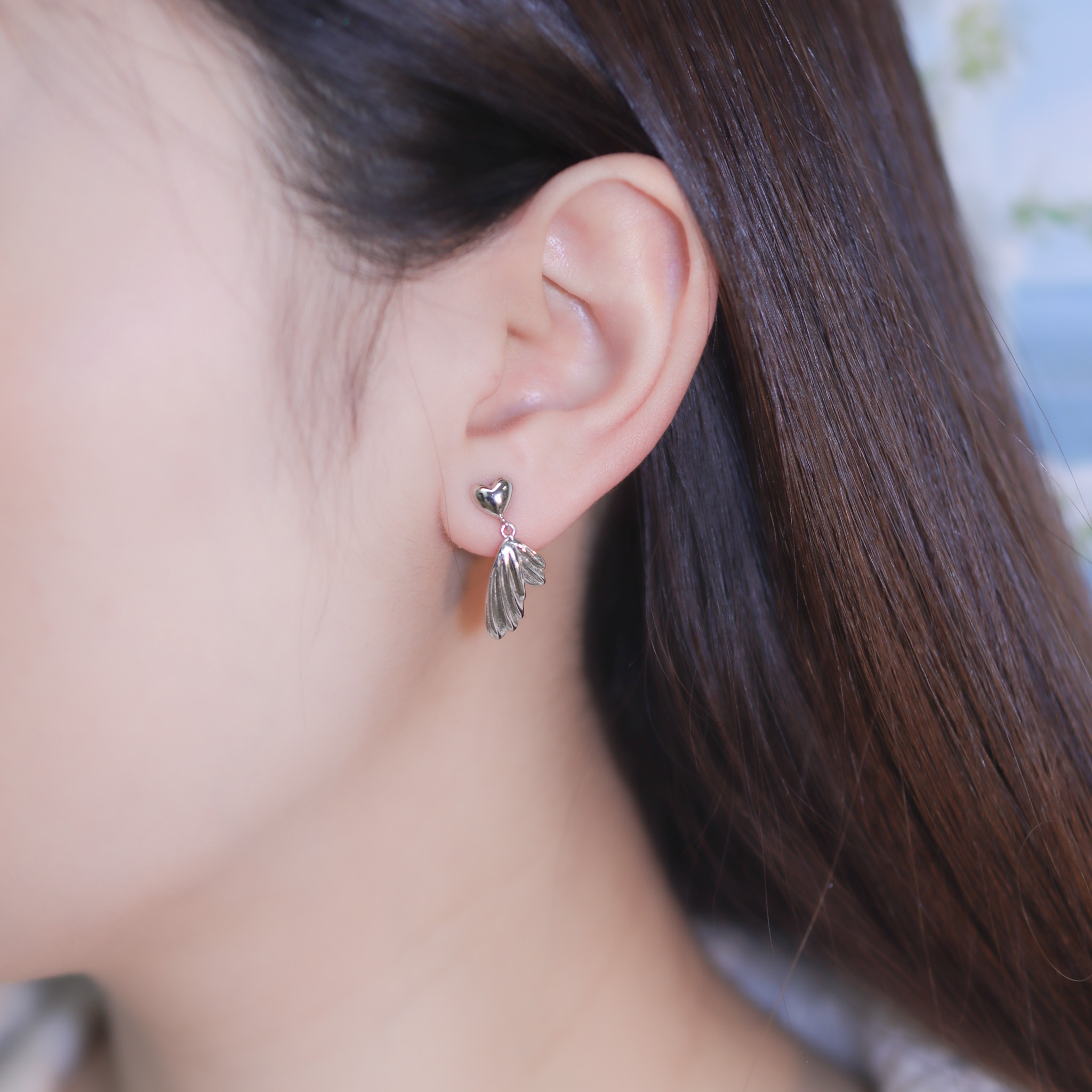 | 925純銀・白金 | 源於愛的勇氣魚尾耳環 | EA0924 |