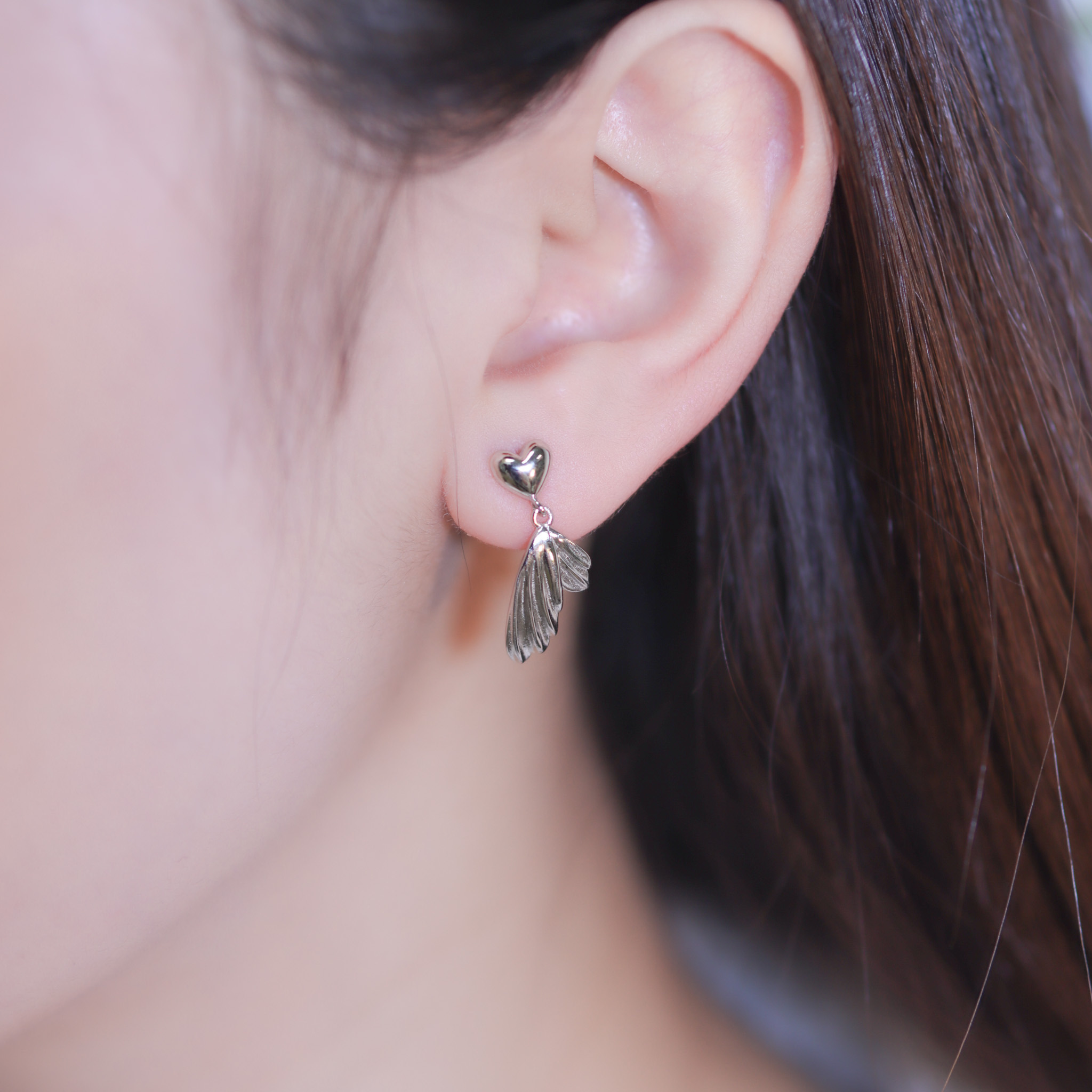 | 925純銀・白金 | 源於愛的勇氣魚尾耳環 | EA0924 |