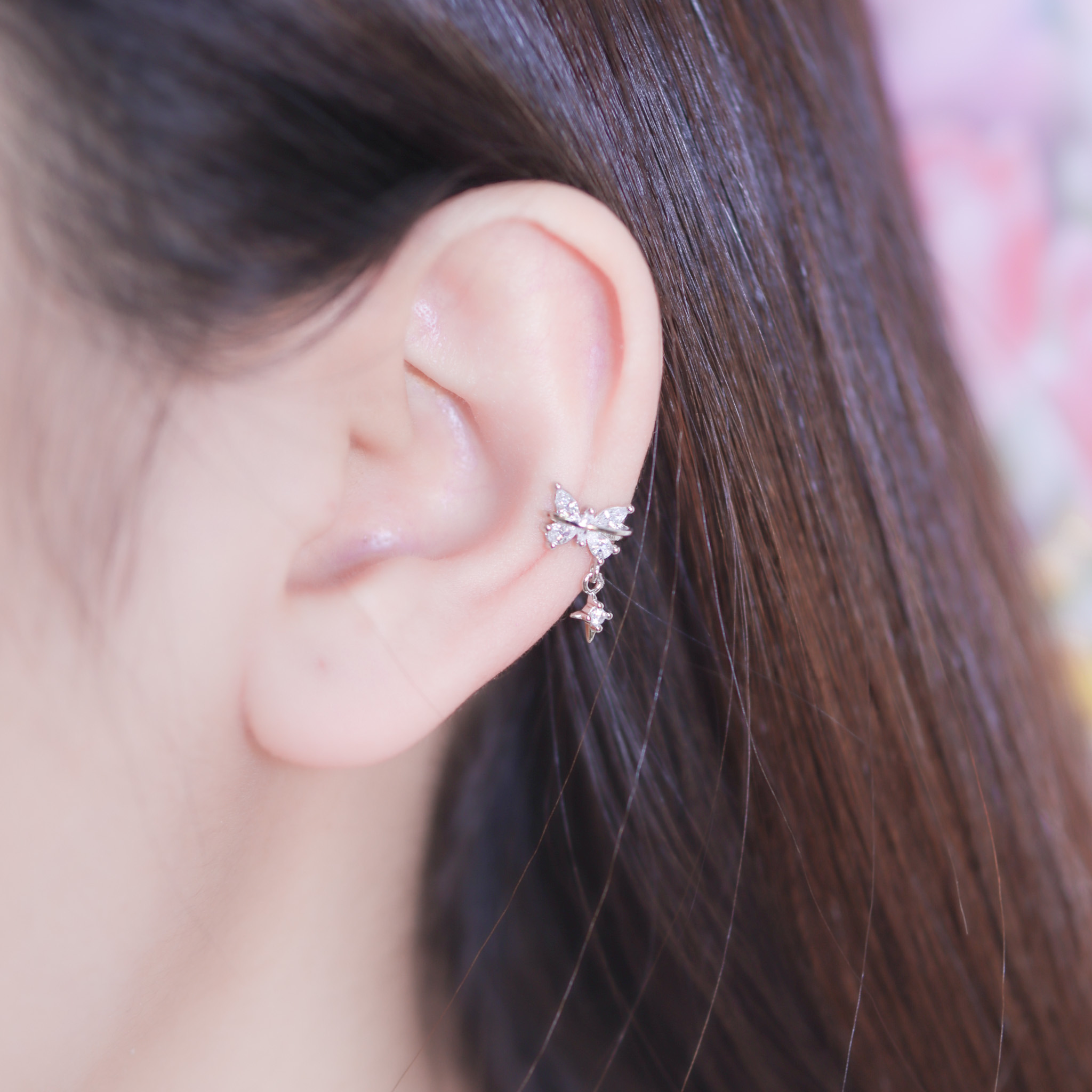 | 925純銀・白金 | 蝶願小眷顧耳夾(單隻) | EA0925 |