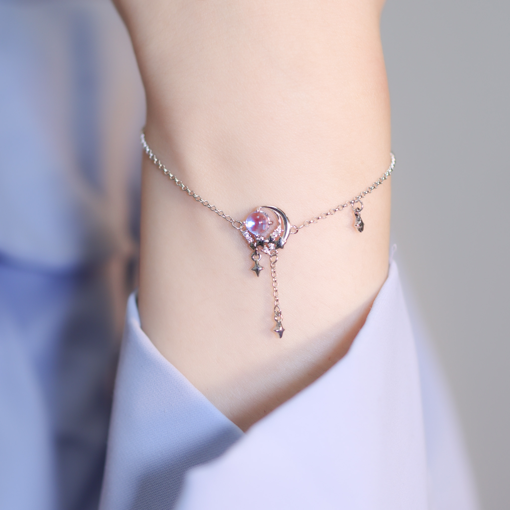 | 925純銀・白金・ 琉璃 | 漫藍的陪伴手鏈 | BR1180 |