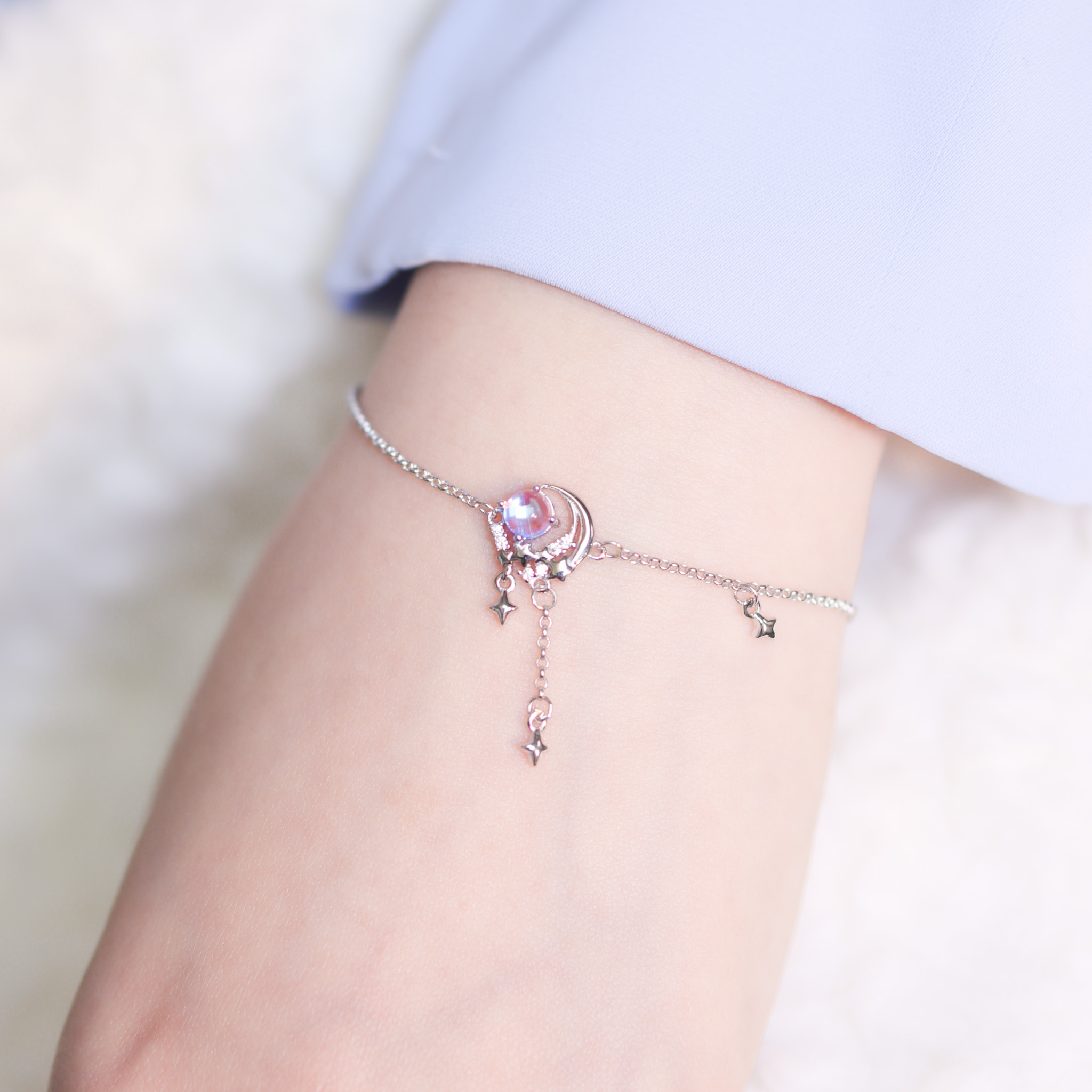 | 925純銀・白金・ 琉璃 | 漫藍的陪伴手鏈 | BR1180 |