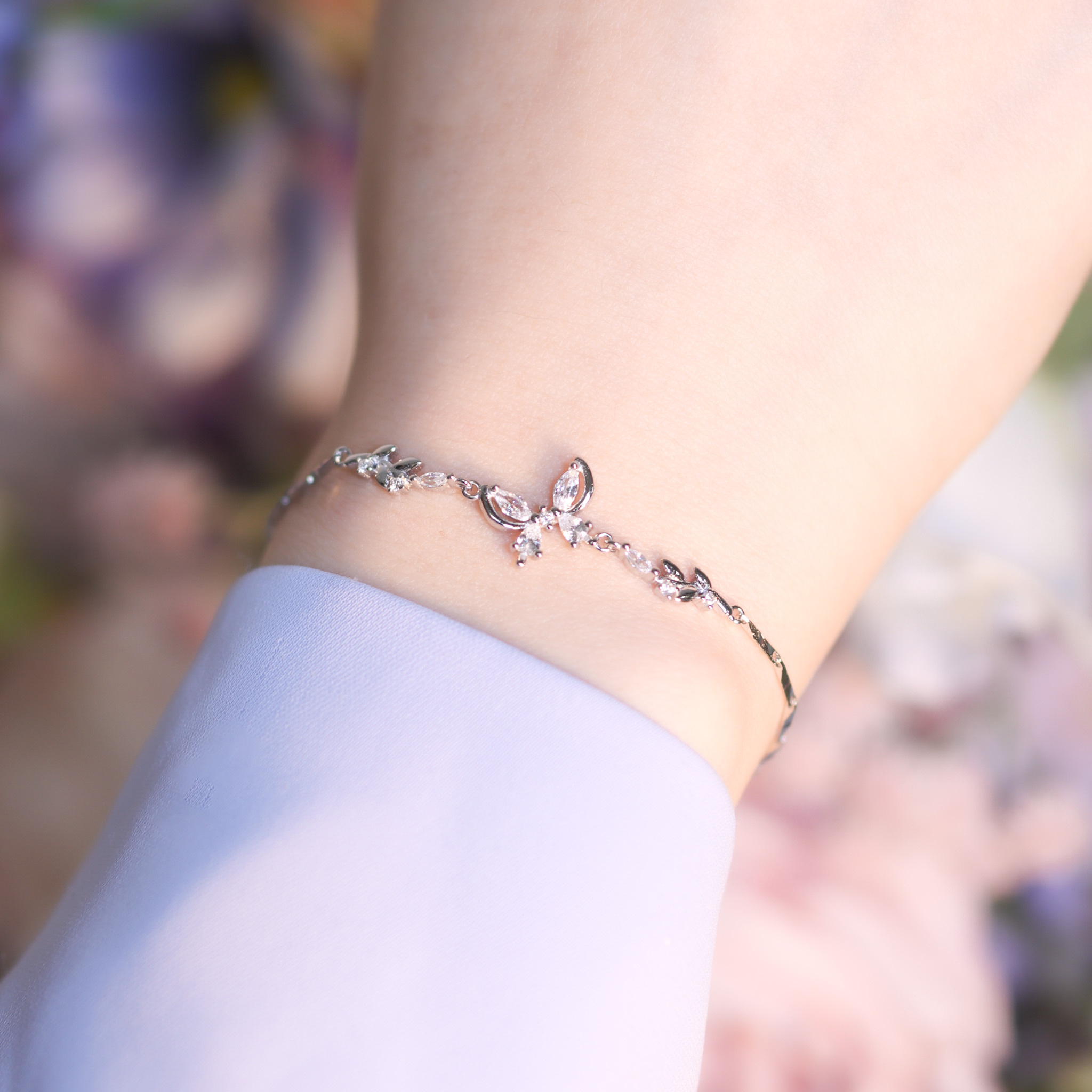 | 925純銀・白金 | 蝶願順遂軟手鐲 | BR1265 |