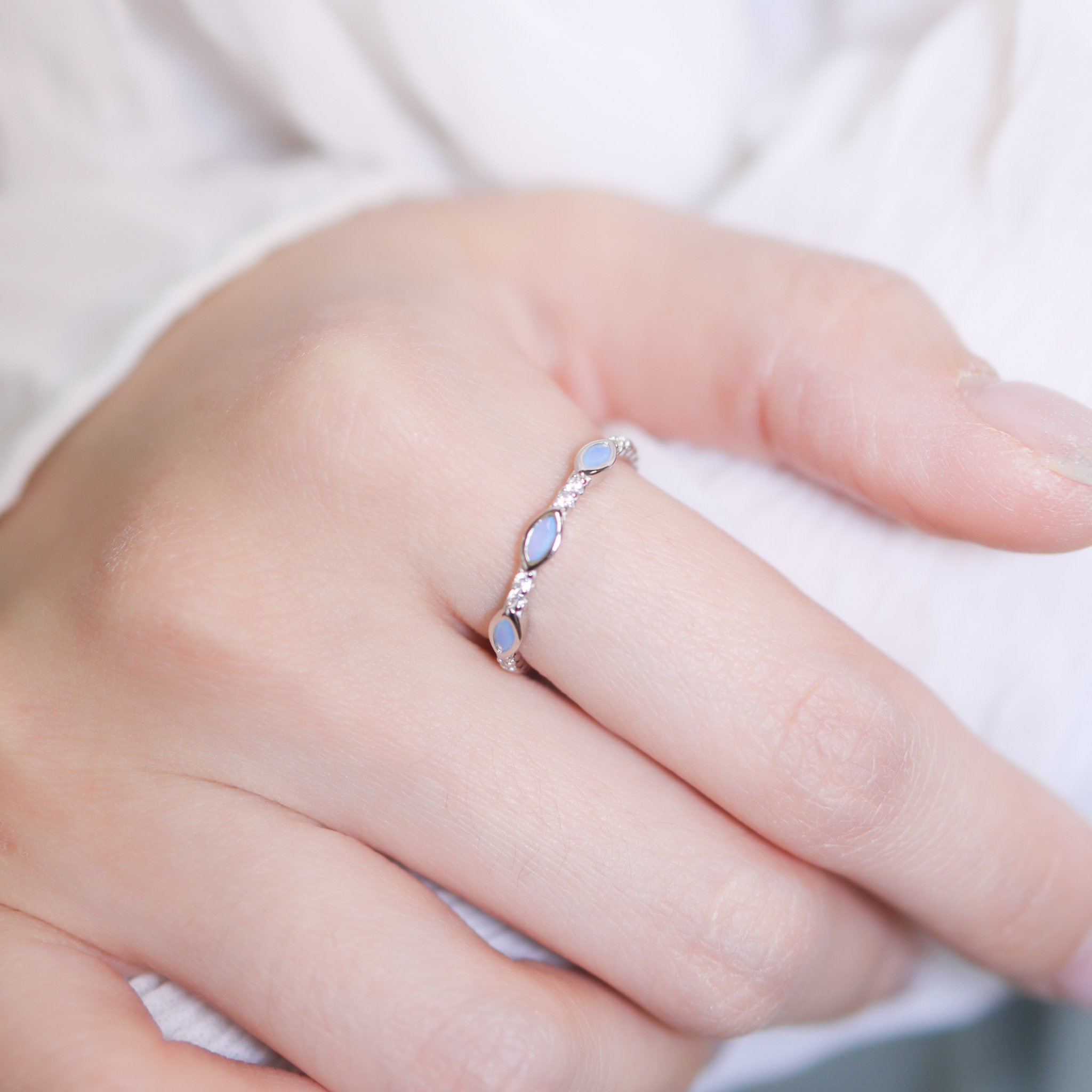 | 925純銀・白金 | 漫藍之眼戒指 | RI0807 |