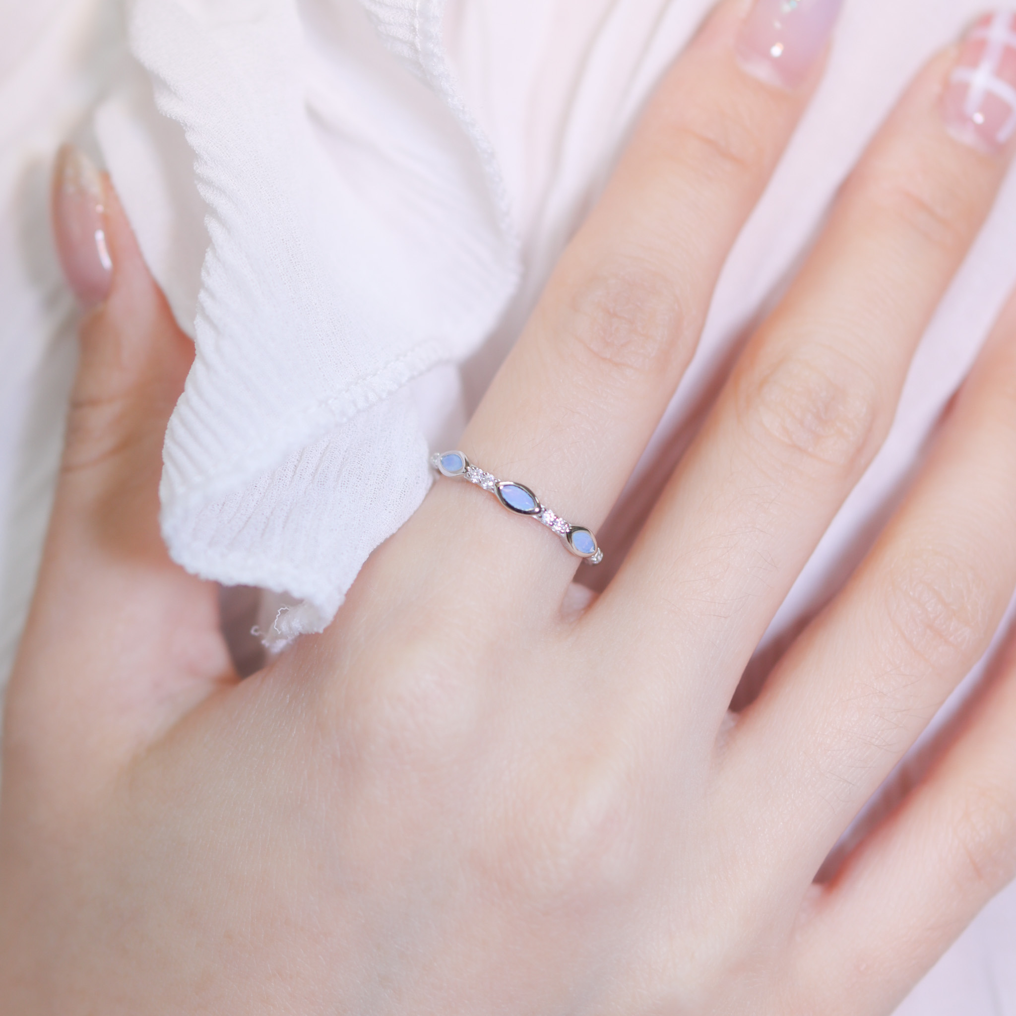 | 925純銀・白金 | 漫藍之眼戒指 | RI0807 |