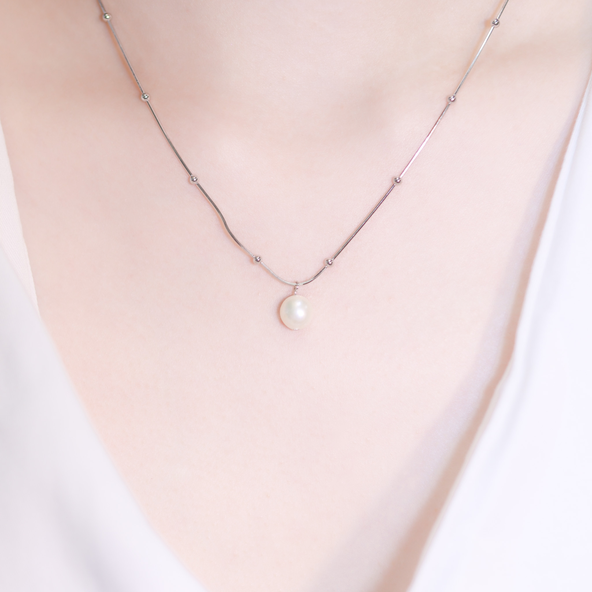 | 925純銀・白金・珍珠 | 小珍貴項鍊 | NE1313 |